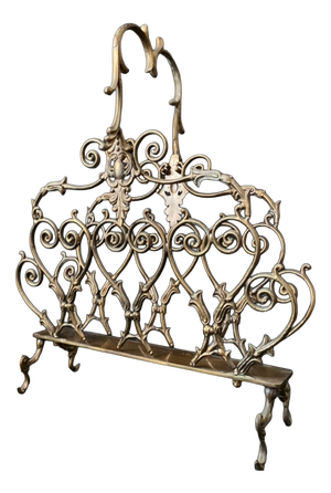 Vintage Magazine Rack in Brass, 1960s