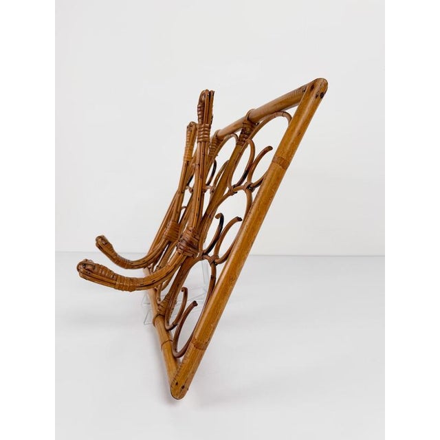 Mid-Century Italian Modern Cane, Rattan and Bamboo Wall-Mounted Coat Rack, 1960s For Sale - Image 12 of 18