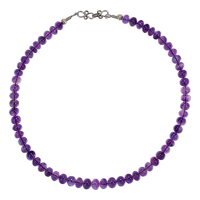 Ajd 18 Inch Glowing Amethyst Rondel Necklace For Sale