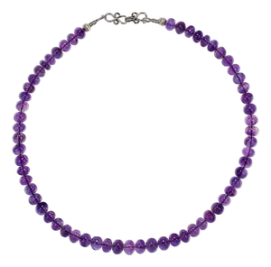 Ajd 18 Inch Glowing Amethyst Rondel Necklace