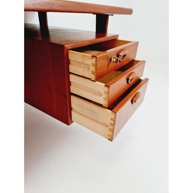 Vintage Danish Teak Desk by Kai Kristiansen for FM Møbler, Denmark, 1960s For Sale - Image 3 of 18