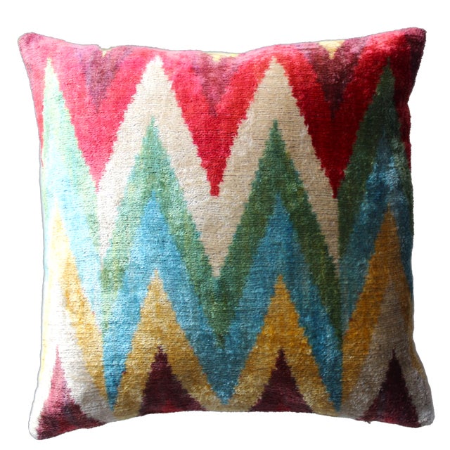 Contemporary Bohemian Multi Color Hand Knotted Pillow For Sale - Image 9 of 9