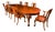 Antique Queen Anne Revival Burr Walnut Dining Table and Chairs, 19th Century, Set of 9 For Sale