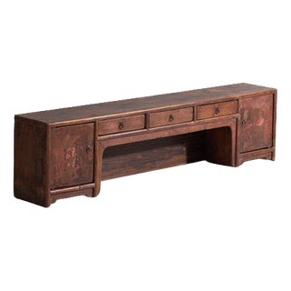 Low Antique Sideboard in Painted Pine, China, 1900 For Sale