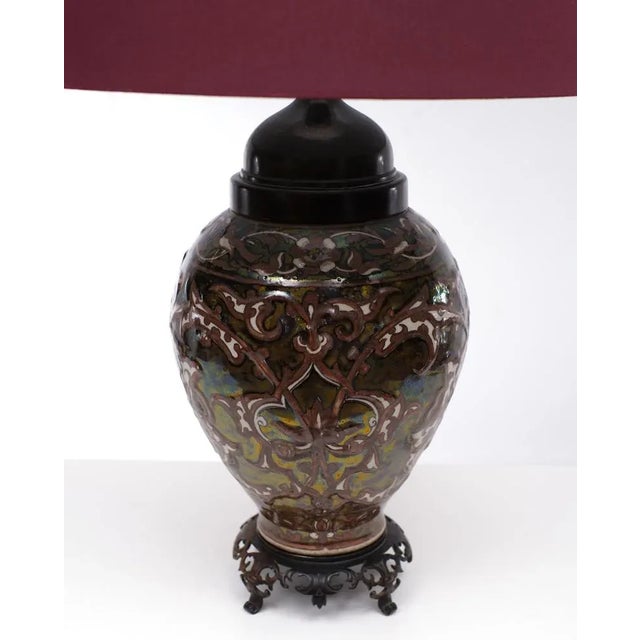 Ceramic and Bronze Table Lamp, England, 1970s For Sale - Image 4 of 8