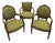 Mid 20th Century Three Carved Frame Upholstered Dining Arm Chairs For Sale