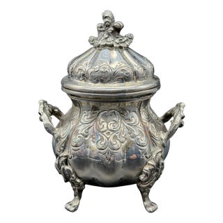 800 Silver Sugar Bowl, 1890s For Sale