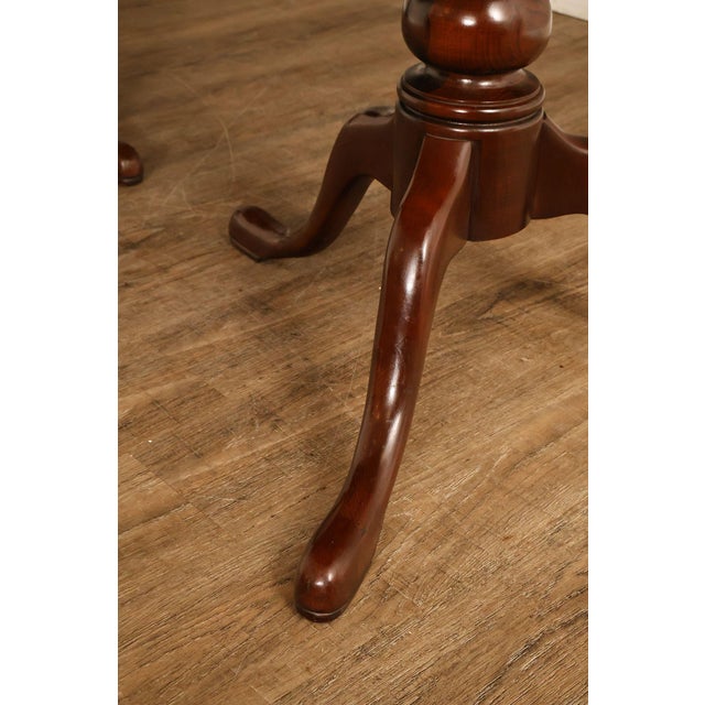 Ethan Allen Georgian Court Queen Anne Style Double Pedestal Cherry Dining Table For Sale - Image 10 of 18