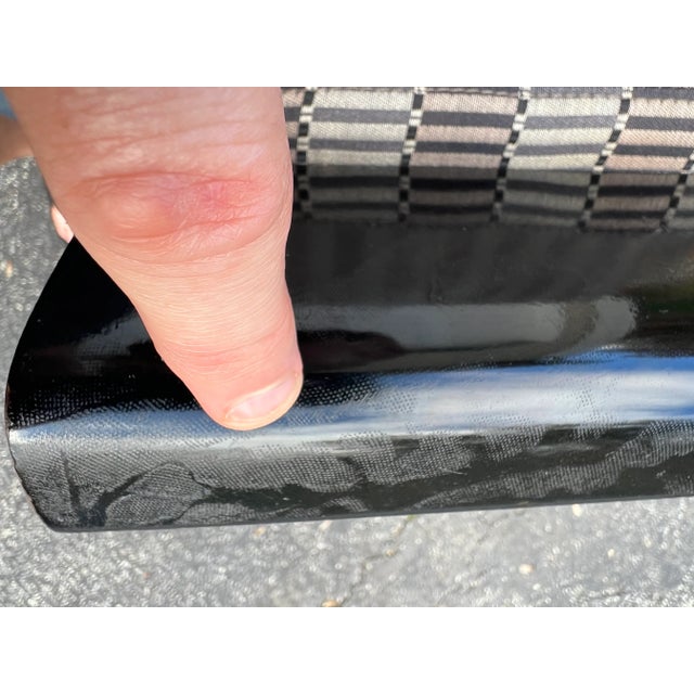 2000’s Holly Hunt Modern Mahogany Upholstered Counter Stools - Set of 3 (Attributed) For Sale - Image 9 of 12