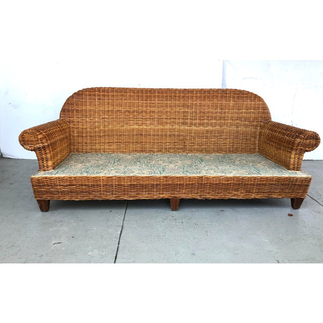Vintage Woven Wicker Sofa by Walter Wicker Chairish