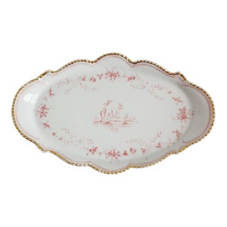 Vintage Limoges Export Cherubs Pink Porcelain Platter For Sale