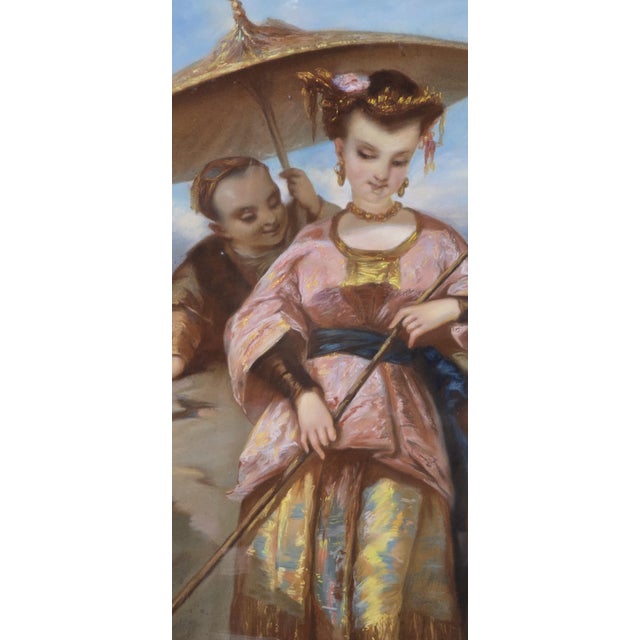 Chinese Lady Fishing, Pastel on Canvas, 1850, Framed For Sale - Image 8 of 12