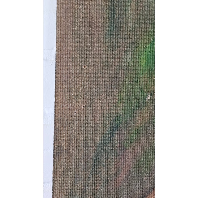 Wood Black Woman in White Dress African American Art Painting 48" For Sale - Image 7 of 12