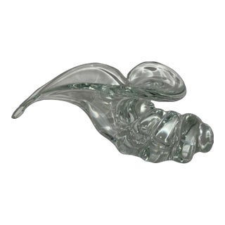 1970s Conch Shell Glass Sculpture by Licio Zanetti, Signed Venetian Murano Blown Glass For Sale