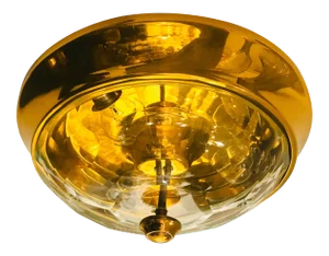 1970s Italian Golden Oscar Torlasco Lumi Crystal Flush Ceiling Light