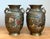 This exquisite pair of vintage Asian urns showcases the timeless artistry of cloisonné enamel on a heavy brass ground....