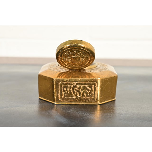 Tiffany Studios New York Zodiac Bronze Doré Inkwell For Sale - Image 10 of 15