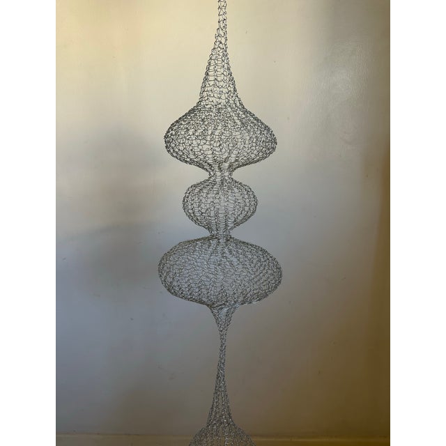 Handmade Steel Wire Sculpture Inspired by the Hand Woven Technique of Ruth Asawa #13 For Sale - Image 4 of 6