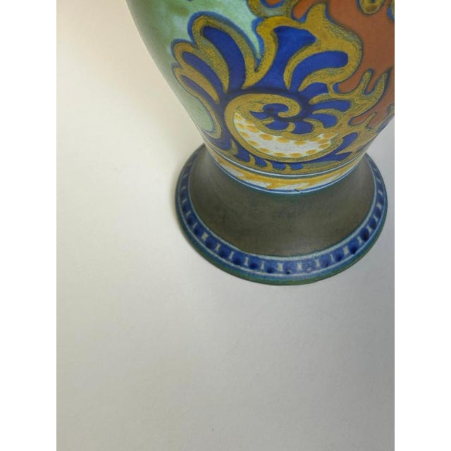 Dutch Rhodian Style Gouda Ceramic Vase attributed to Zuid, Netherlands, 1921 For Sale - Image 6 of 10