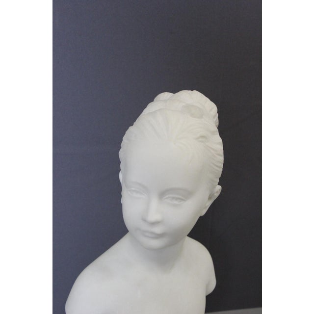 Bust of Young Woman Marie Louise Brongniart in Carrara Marble, 1900 For Sale - Image 4 of 13