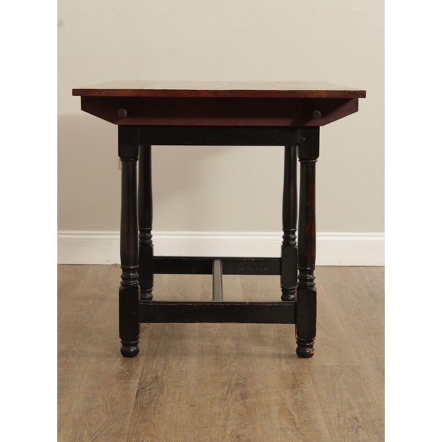 Brown Farmhouse Style Cherry Top Painted Base Dining or Breakfast Table For Sale - Image 8 of 18