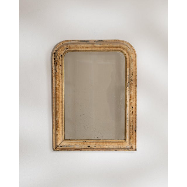 19th Century France Weathered Whitewash Cerused Oak Wall Mirror For Sale - Image 4 of 7