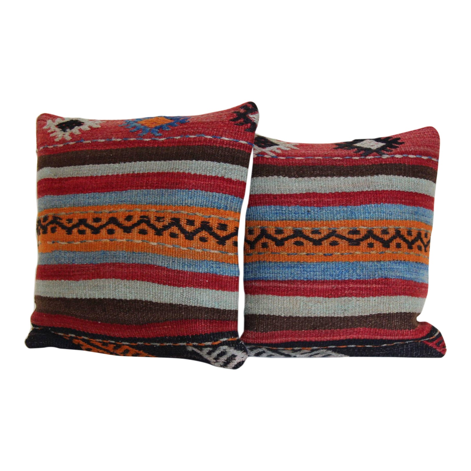 Turkish Kilim Rug Pillows a Pair Chairish