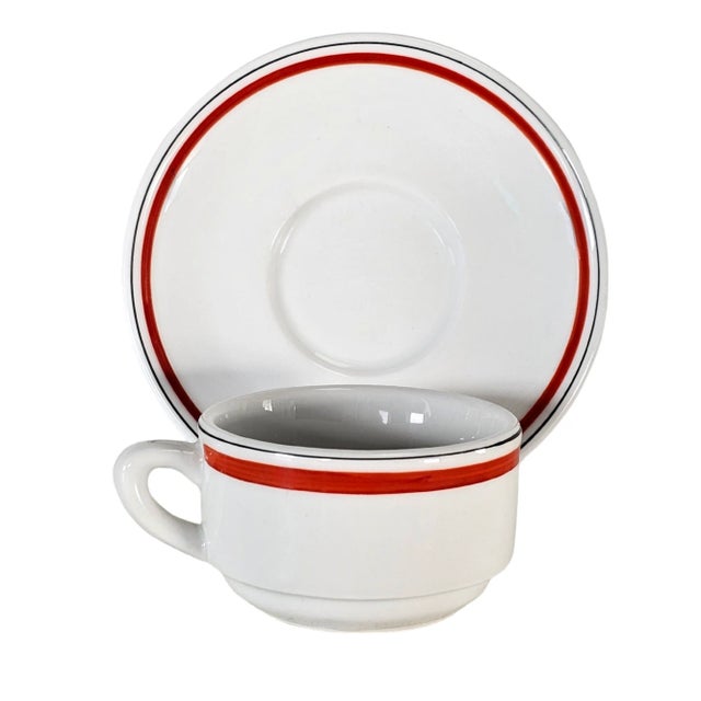 Designed by Jacques Lobjoy for Porcelaine d’Auteuil, this Bistrot mocha cup and saucer capture the spirit of mid-century...
