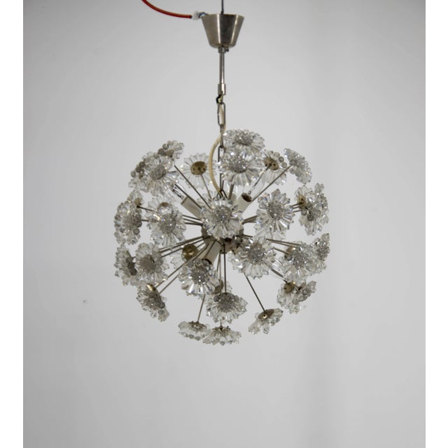 Metal Dandelion Chandelier by Preciosa, 1970s For Sale - Image 7 of 10