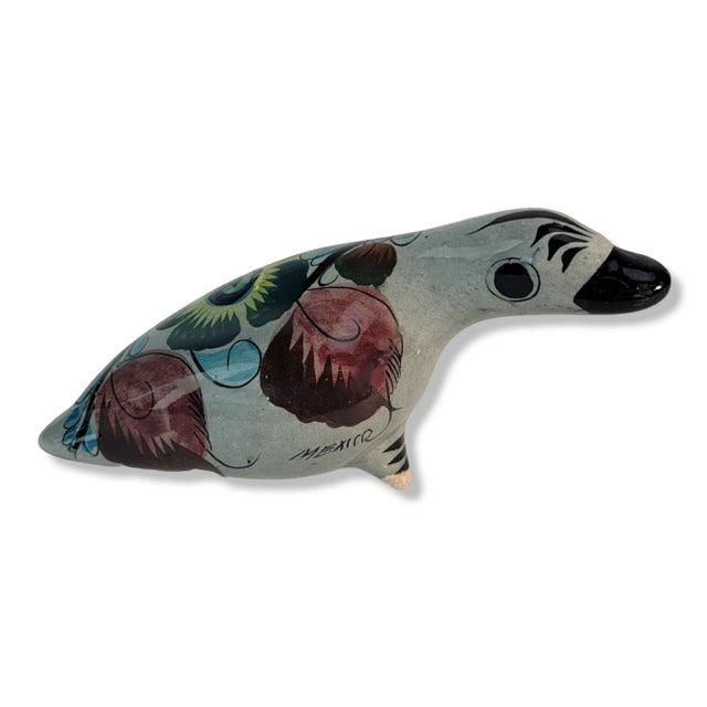 Hand-Painted Tonalá Duck Figurine – Traditional Talavera Mexican Folk Art For Sale - Image 11 of 11