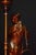 Art Nouveau Bronze Figural Table Lamp with Curved Glass Shade attributed to Luca Madrassi, 1920s For Sale - Image 6 of 16