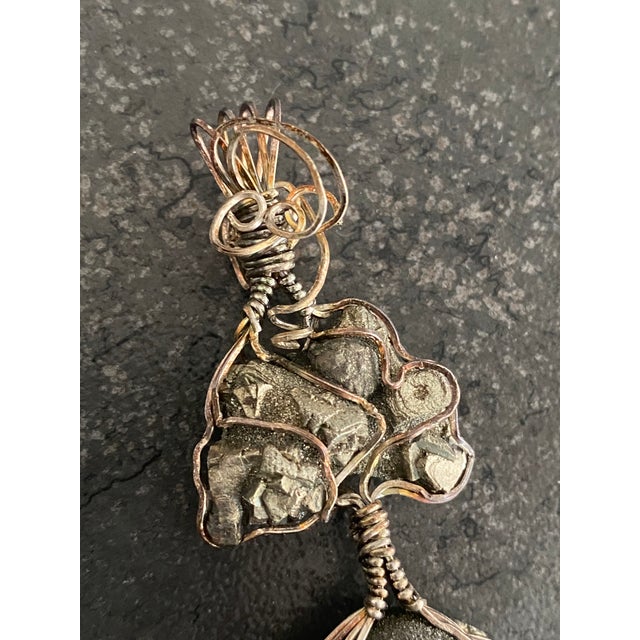 Raw Iron Pyrite Wrapped Pendant in Original Presentation Gift Box For Sale - Image 17 of 18