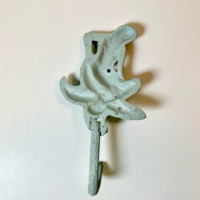 1970s Vintage Nautical Coastal Cast Iron Verdigris Mermaid Wall Hook. For Sale - Image 16 of 16