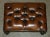Vintage Pair of Chesterfield Chestnut Brown Leather Wingback Armchairs & Footstools For Sale - Image 17 of 18