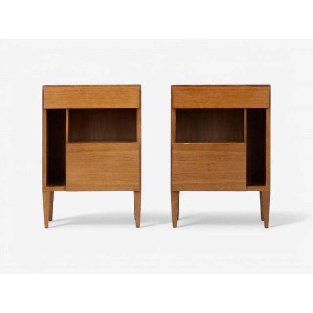 Mid-Century Modern Gio Ponti, Singer & Sons, Mid-Century Modern, Rare Sculptural Nightstands, 1950s For Sale - Image 3 of 10