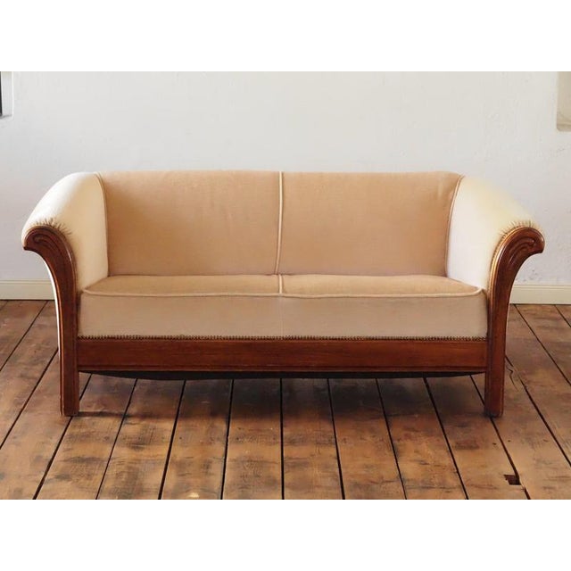 Art Deco Two-Seater Sofa with Curved Armrests, 1930 For Sale - Image 14 of 15