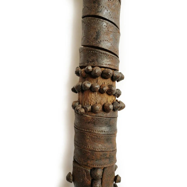 Authentic Orisa Oko iron staff from the Yoruba people of Nigeria. This iron staff was used by the female elder women of...