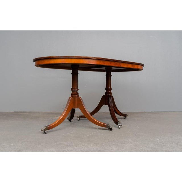 Brown English-Style Dining Table in Yew Wood For Sale - Image 8 of 18