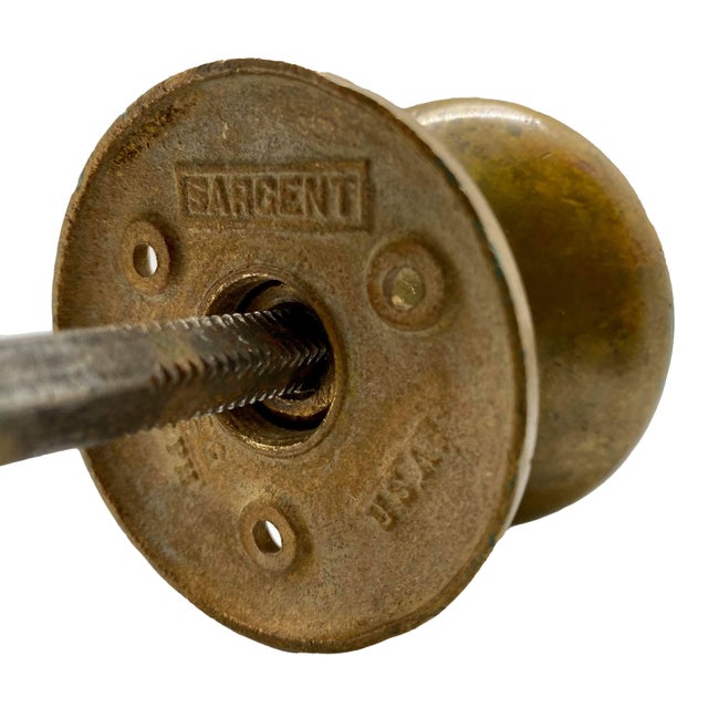 Victorian 1920s Cast Brass Standing Lion Door Knob For Sale - Image 3 of 5