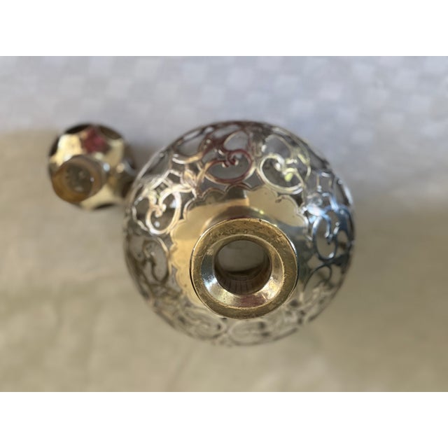 Early 20th Century Early 20th Century Sterling Silver Overlay Art Nouveau Perfume Bottle For Sale - Image 5 of 11