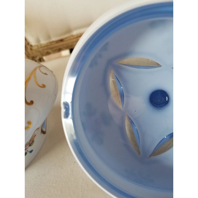 Victorian Vintage Bohemian Glass Candy Dish For Sale - Image 3 of 12