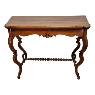 Italian Console Table in Walnut, Mid-19th Century For Sale