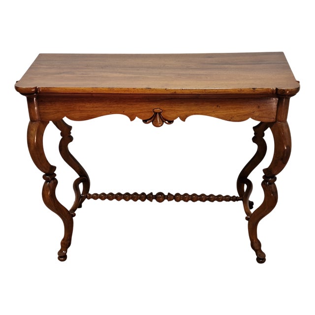 Italian Console Table in Walnut, Mid-19th Century For Sale