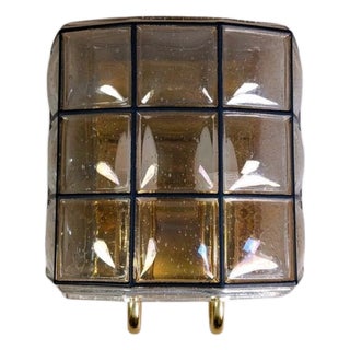 Brutalist Double Wall Light in Glass from Glashütte Limburg For Sale