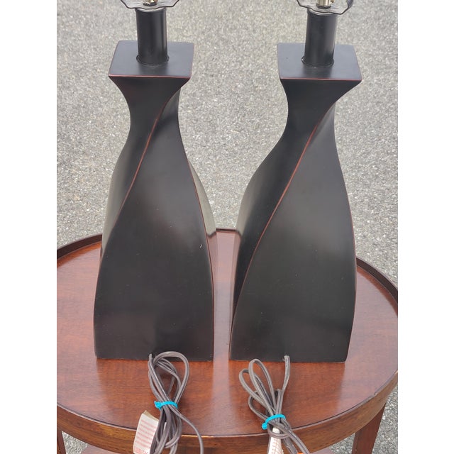 Plastic Late 20th Century Contemporary Polyresin Table Lamps - a Pair For Sale - Image 7 of 7