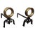Italian Brass and Wrought Iron Andirons, 1970s, Set of 2 For Sale