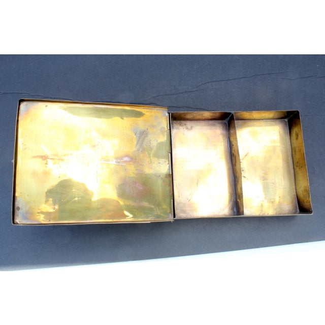 Metal Rare Treasury Circa 18th Century Dutch-Style Brass Inkstand For Sale - Image 7 of 15