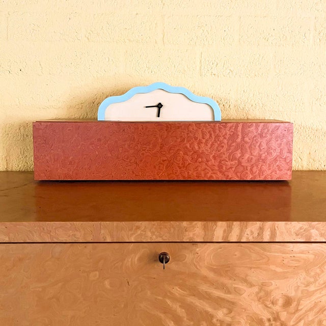 Postmodern Desk Donau by Ettorre Sotsass with Clock, 1990s, Set of 2 For Sale - Image 3 of 18