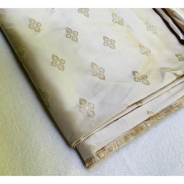 Antique French Silk Damask Yardage, Reversible, Champagne Medallion Jacquard, 54" X 100" For Sale - Image 9 of 17