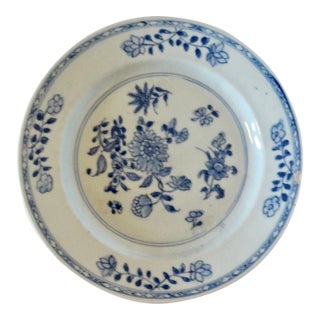 Antique English Delft Chinoiserie Plate Hand Painted For Sale